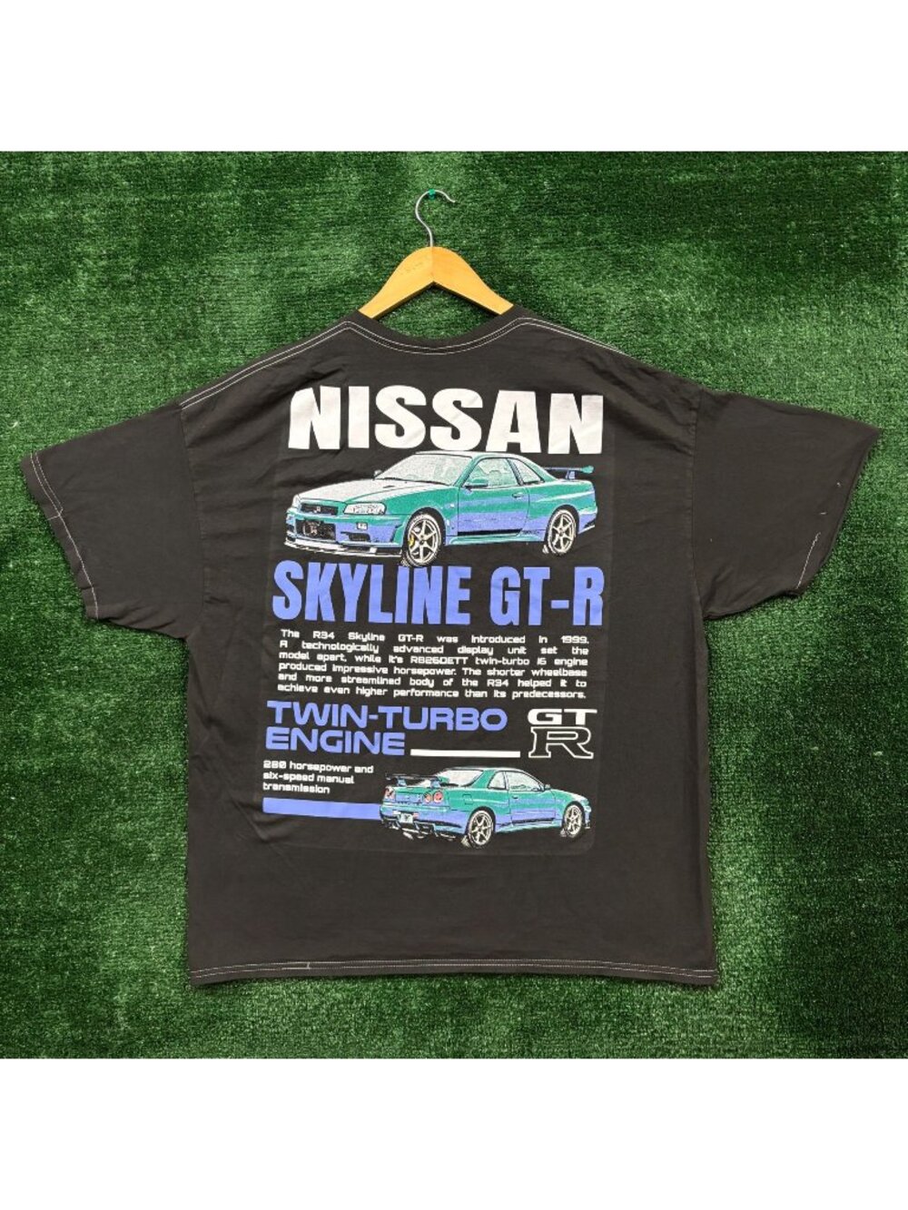 Nissan Skyline GT-R Twin Turbo Engine T-Shirt Size Extra Large